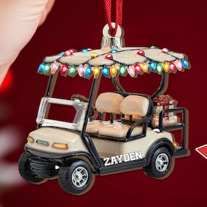 Personalized Golf Cart Christmas Ornament: Custom Golfer Gift