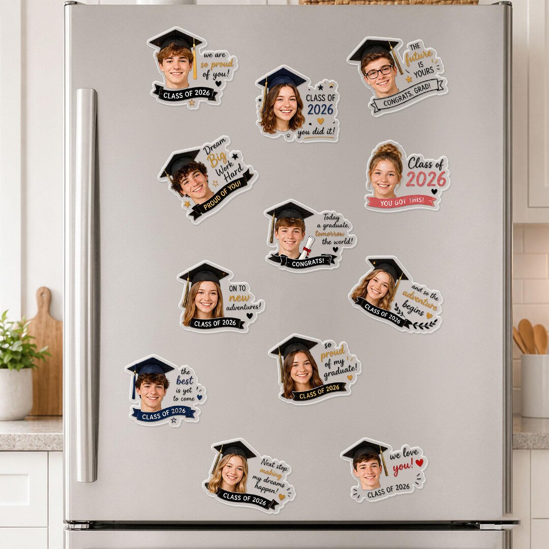 Custom Graduation Photo Magnet Class of 2026 Acrylic Fridge Magnet ...