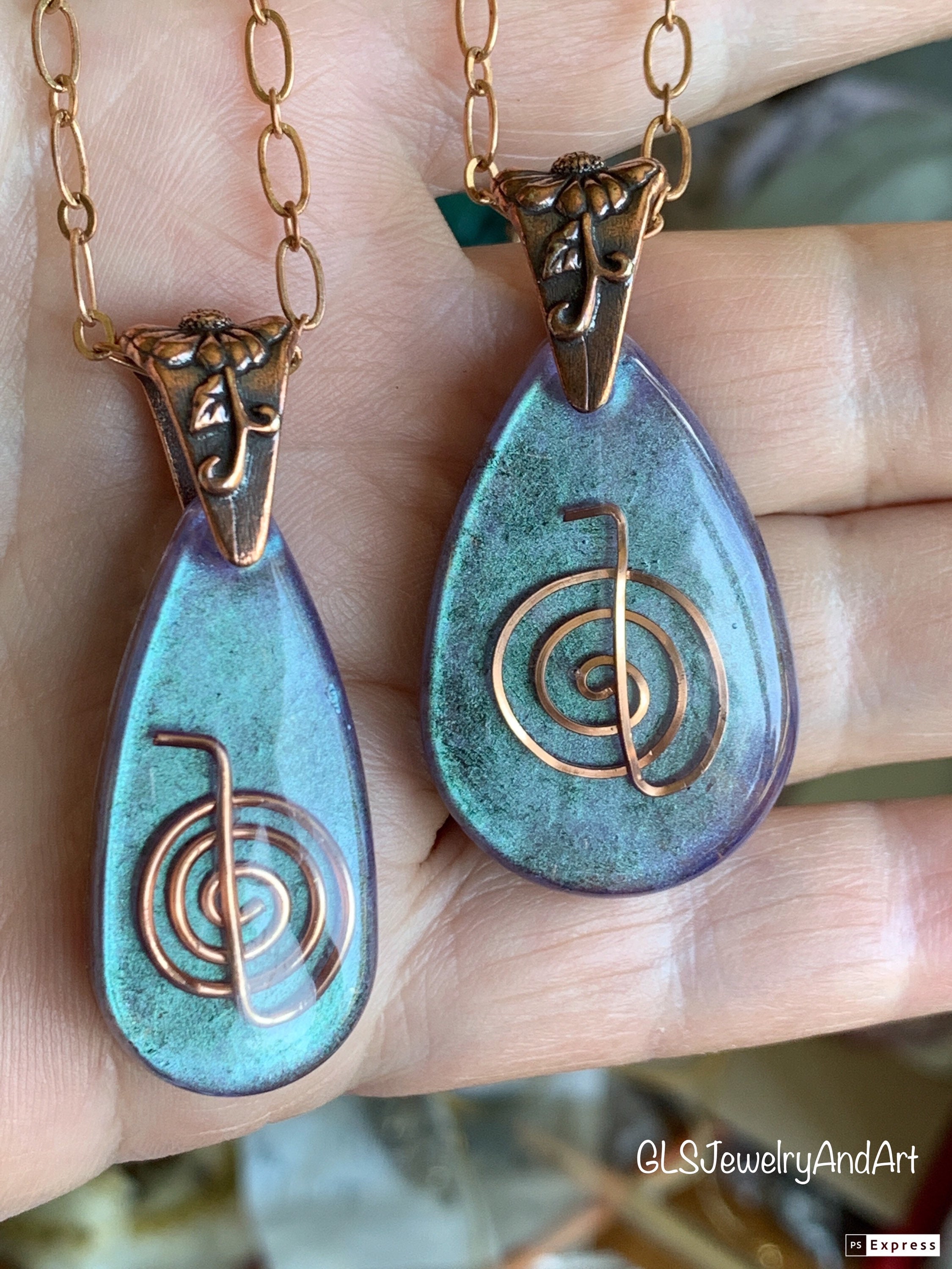 ORGONE 7 CHAKRA Pendant Reiki Charged Copper Coil Healing Round - Foto 9