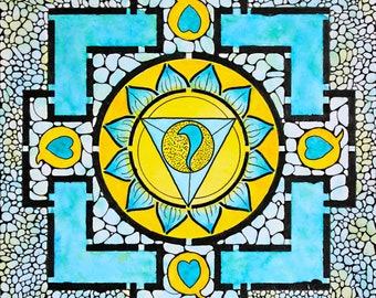 Fifth Chakra Art Print, 5th Chakra Art Print, Throat Chakra Art Print, Mandala Art Print, Giclee Art Print, Yoga Art Print, Meditation Art