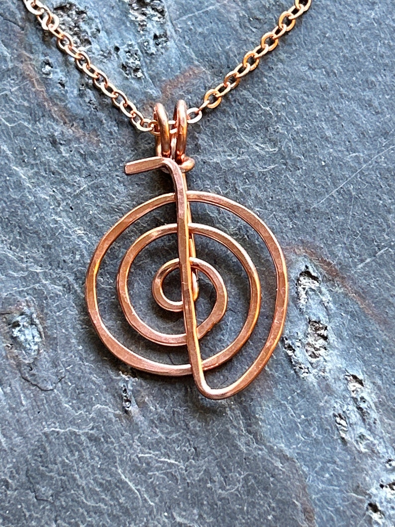 Copper Wire Reiki Cho Ku Rei Pendant Etsy