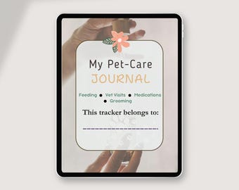 Printable Pet Care Planner: Health, Feeding, Medication Log (Digital Download)
