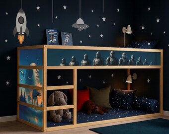 Calcomanía de pared para cama Kura de Ikea, pegatina de pared de Star Wars, mural de Storm Trooper en Walker, arte de pared para habitación de niño, decoración de sala de juegos para fanáticos de Star Wars