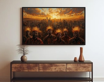 City of Gold: Kronen der Arbeiter - druckbare Wandkunst, große druckbare Kunst, afrikanische Wandkunst (Digitaler Download)