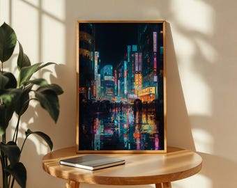 Tokyo Street Scene Poster: Japan Cityscape Art Print