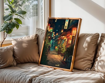 Tokyo Street Print: Japan Cityscape Travel Poster