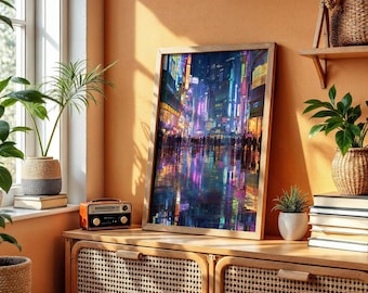 Tokyo Street Scene Poster: Japan Cityscape Art Print