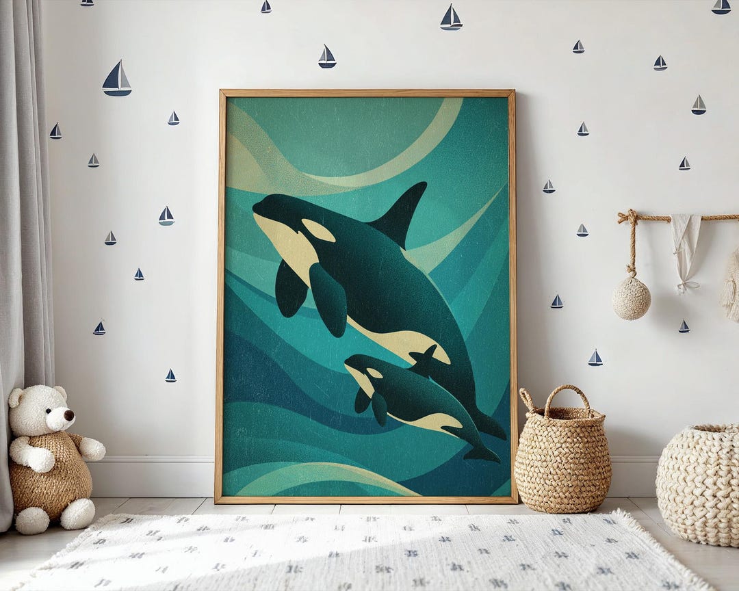 Orca Poster - Ocean Wall Art - Killer Whale Poster - Whale Print ...