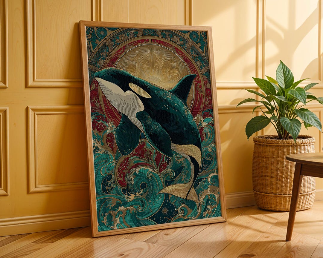 Orca Poster – Killer Whale Print – Ocean Wall Art – Coastal Decor ...