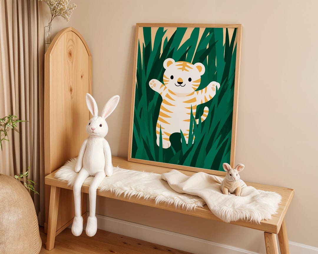 Baby Tiger Poster – Cute Tiger Print - Animal Nursery Wall Art - Safari ...