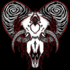 Impresión de póster de calavera de carnero