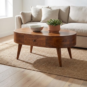 Runt soffbord – Kastanj, Mango, Kalifornisk valnöt och Honungskaramell