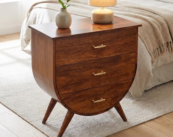 Chestnut Chest of Drawers – Solid Mango Wood Mini Dresser