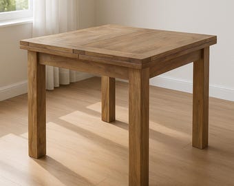 Rustic Mango Wood Dining Table, Extendable (Seats 4-6, Chestnut Finish) | US Stock