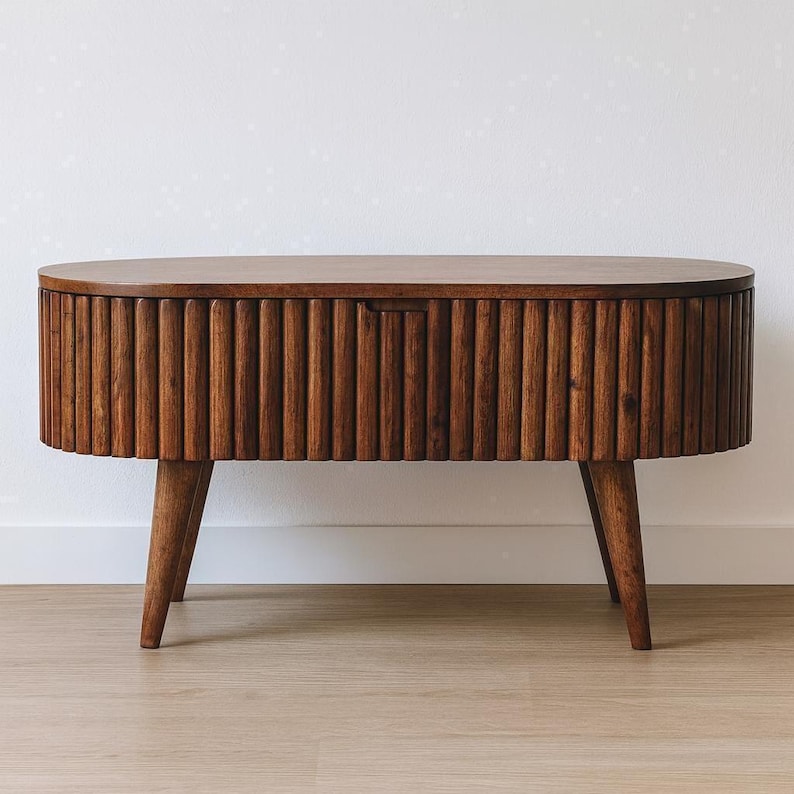 Solid Wood Coffee Table with Lift-Top Storage and Nordic Legs Honey Caramel
