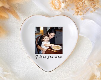 Personalized Photo Ring Dish, Photo Gifts for Mothers Day Gift, Mom Jewelry Dish, Custom Photo Gift for Mom, Photo Trinket Dish