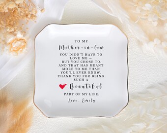 Personalized Mother-in-Law Gift for Mother of the Groom Wedding Jewelry Dish, Custom Jewelry Dish for Her, Birthday Gift