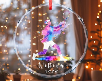 Personalized Tennis Ornament, Custom Tennis Player Gift, Tennis Coach Gift, Sport Lover Christmas Ornament, Tennis Team Gift