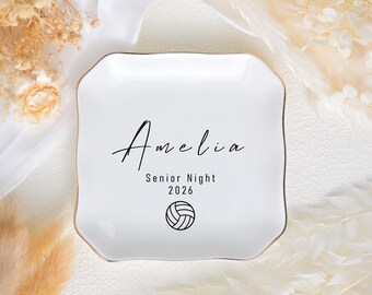 Personalized Volleyball Ring Dish, Custom Volleyball Senior Jewelry Dish, Volleyball Coach Gift, Volleyball Team Gifts, Senior Night 2026