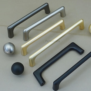 Brushed Brass Drawer Knobs  Pulls,Black Kitchen Cabinet door handles ,Gray door knob handle