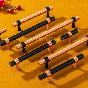 Black Drawer Pulls ,Copper Kitchen Cabinet Door handles , dresser knobs&pulls , Art decor Hardware