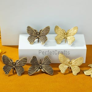 Solid Brass Butterfly Drawer Knobs: Antique Cabinet  pulls , Retro  Unique  door knob Hardware