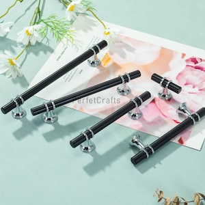 Black Chrome Cabinet Pulls : Drawer knobs Handles , Kitchen door pulls hardware