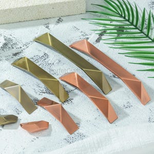 Zinc Alloy Cabinet Handle: Copper Bronze Drawer Pull, Champagne Gold dresser kitchen Hardware