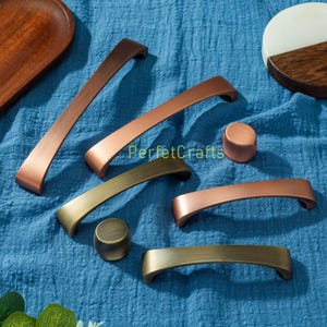 Poignées de meuble en cuivre antique : poignées de tiroir en bronze rétro, boutons et poignées en nickel noir brossé