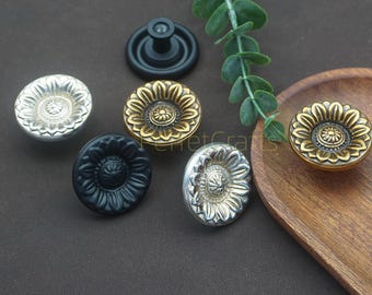 Perillas de tocador de latón antiguo: herrajes retro plateados y negros para gabinetes