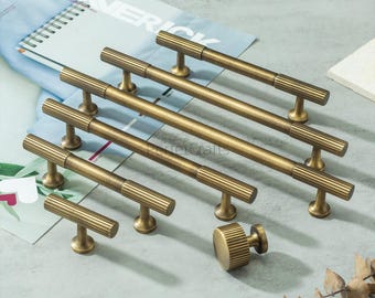 Poignées d'armoires en laiton : bronze antique, nickel, or