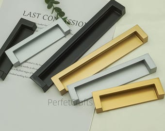 Poignée d'armoire encastrée en alliage de zinc - Poignée de tiroir cachée,Poignées encastrées dissimulées