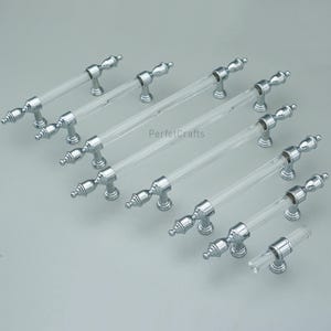 Clear Acrylic Drawer Knobs pulls : Chrome Brass Kitchen Cabinet handles ,Bathroom pull knob