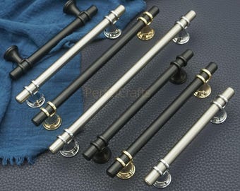 Black & Gold Cabinet Door Handles: Zinc Alloy Drawer Pulls,nickel kitchen hardware