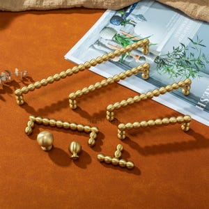 Decorative Drawer Pulls , Gold Cabinet handles ,Chrome dresser knob, Unique bead door pull