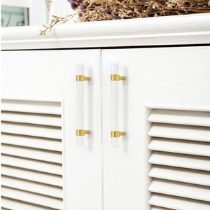 customizable Acrylic Cabinet knobs Pulls : Black Brass Chrome Drawer handles , Bathroom door pull Hardware image 13