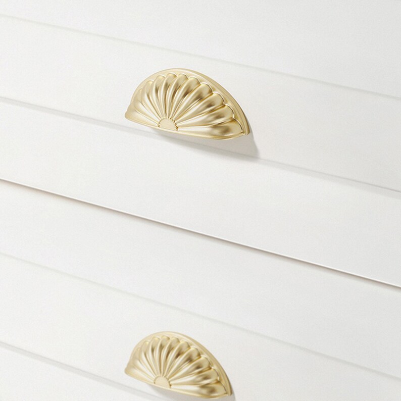 Black Cup Drawer Pull: Shell Cabinet Handle, Brass Door Knobs , Nickel ...