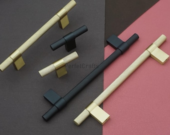 Decorative Brass Drawer knobs Pulls , Black Cabinet handles , Unique door pulls hardware