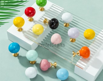 Ceramic Drawer Knobs Pulls - Candy Ball Cabinet knob - Colorful door handles Hardware