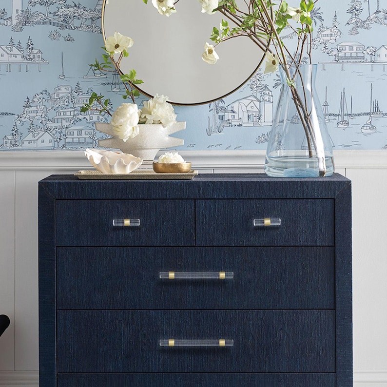 customizable Acrylic Cabinet knobs Pulls : Black Brass Chrome Drawer handles , Bathroom door pull Hardware image 11