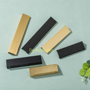 Aluminum Recessed Cabinet Handle, Matte Black, Brushed Gold Drawer Pulls ,Hidden Door handles