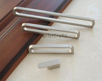 Unique Modern  Cabinets Handles: Brushed Nickel, Black, Orange Drawer Pulls, Zinc Alloy Cabinet Hardware