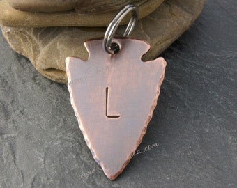 Graduation Gift for Son | Rustic Copper Arrowhead Keychain | Personalized Gift for Him  | Birthday Gift for Boyfriend or Husband