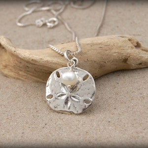 BEACH JEWELRY, Sterling Silver Sand Dollar Necklace |  Beach Girl Necklace | Sand Dollar Jewelry | Beach Wedding Gift | Beach Lover Gift