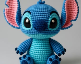 Patrón de punto de crochet: Peluche extraterrestre azul amigurumi (archivo PDF)