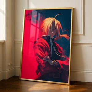 Full Metal Alchemist Poster – Edward Elric Anime Wandkunst, Matt, Hochwertiger Digitaldruck, Ohne Rahmen