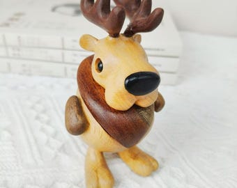 妖精の庭の鹿 木製のトナカイ 鹿の置物 木製 - Etsy 日本