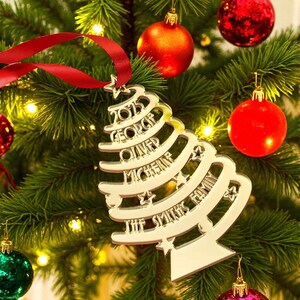 Personalized Family Name Acrylic Christmas Tree Ornament