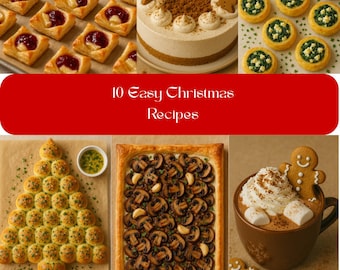 10 einfache Weihnachtsrezepte | Urlaub Vorspeisen & Desserts PDF | Einfache festliche Kochanleitung für Anfänger
