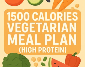 1500 Kalorie Vegetarischer Speiseplan: 7-Tage Gesunde Ernährung (Digitaler Download, PDF A4)